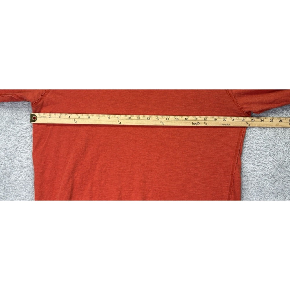 Y2K American Eagle Outfitters Mens‎ XL Long Sleeve Shirt Orange Distressed - Picture 6 of 10